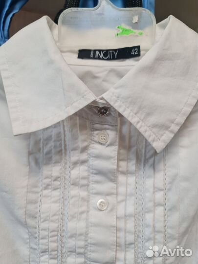 Рубашка белая школьная 42 размер или рост 152