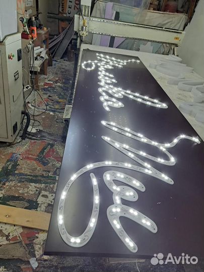 Монтаж наружной рекламы,изготовление световых букв