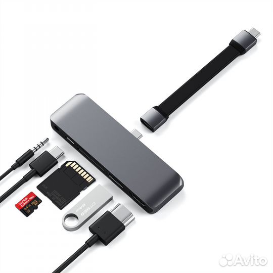 Адаптер Satechi Mobile Pro Hub SD USB-C Space Gray