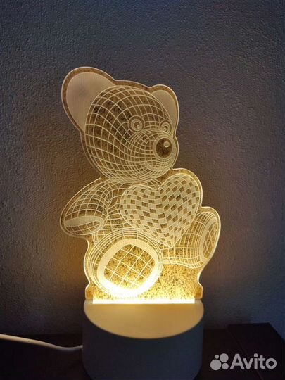 Ночник 3D мишка