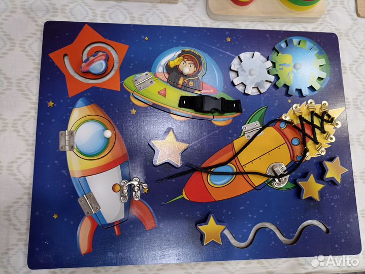 Развивающие игрушки для малышей пакетом деревянны