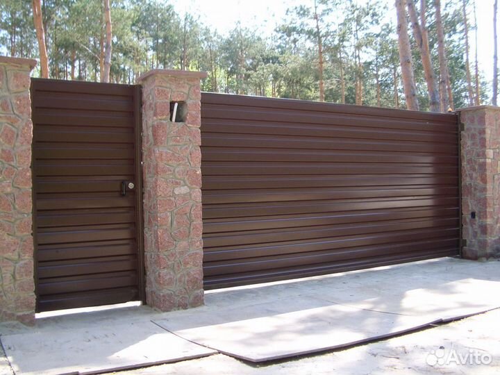 Откатные ворота с установкой