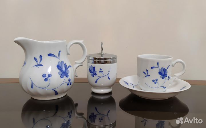 Круэт кодлер, сливочник, чайная пара R. Worcеstеr