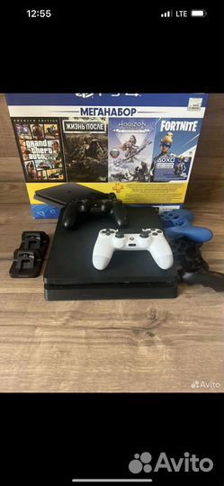 Sony playstation 4 slim +20игр+2геймпада