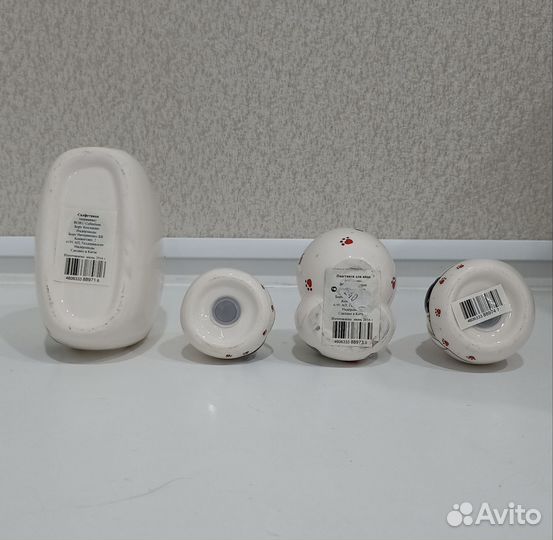 Набор для специй солонка перечница салфетница коты