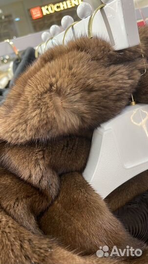 Шуба норковая с капюшоном