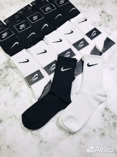 Носки nike высокие белые