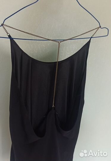 Топ черный бретели цепи BikBok M