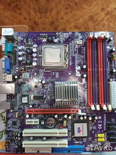Материнская плата с процессором 4 слота 775 сокет