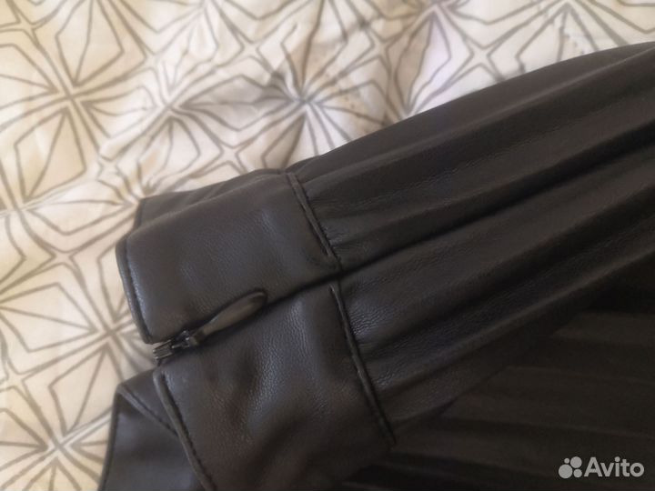 Кожаная юбка длинная