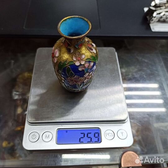 Винтажная Мини Ваза Клуазоне Старый Китай Ретро