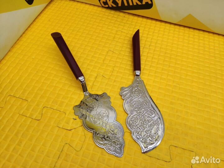 Нож и лопатка для торта мельх. И.9137