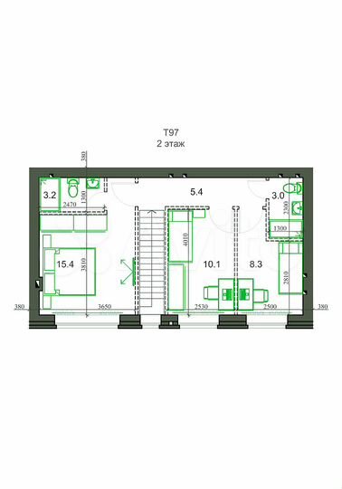 Таунхаус 97,6 м² на участке 1,3 сот.