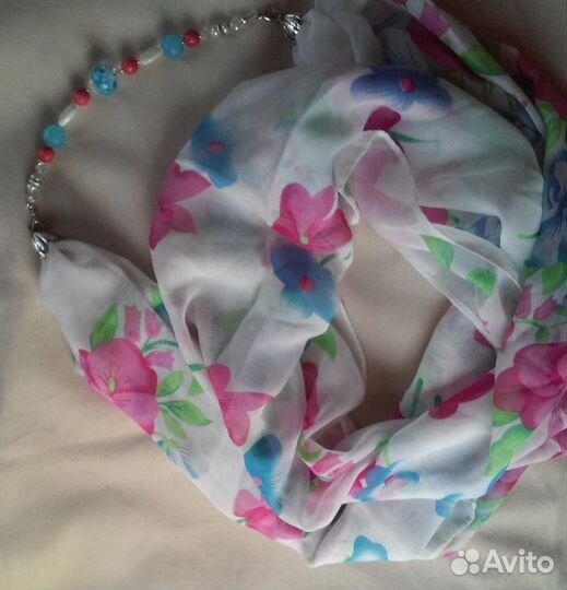 Бусы-колье из шарфа