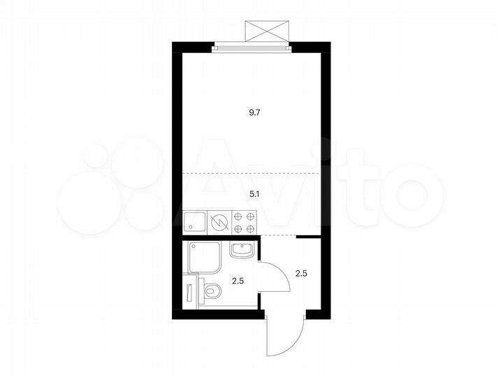 Квартира-студия, 19,8 м², 28/33 эт.