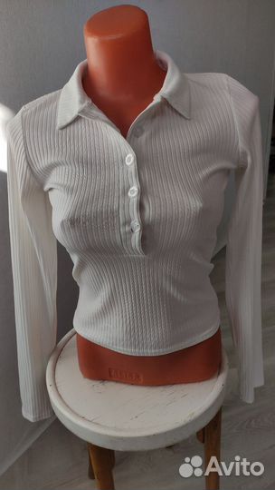 Блузка, кофта, лонгслив белая женская размер S