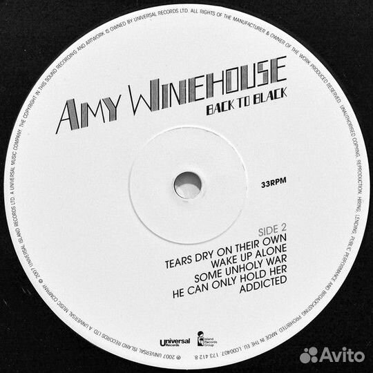 Виниловая пластинка Amy Winehouse, Back To Black (UK version)