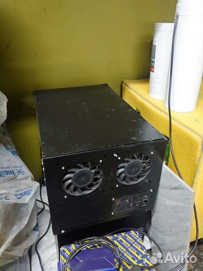 Корпус cryptone на 6 видеокарт для майнинга / бп