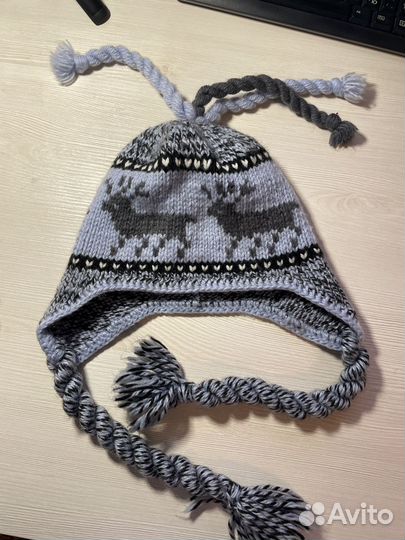 Шапка ушанка вязаная