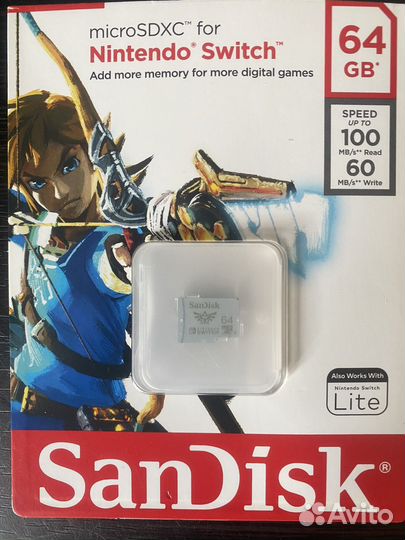 Карта памяти MicroSD SanDisk 64GB Nintendo Switch