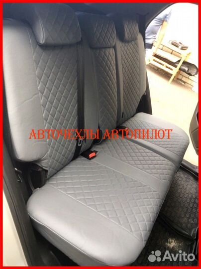 Чехлы Автопилот SsangYong Actyon из экокожи серые
