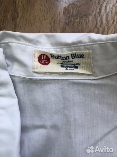 Рубашка школьная button blue
