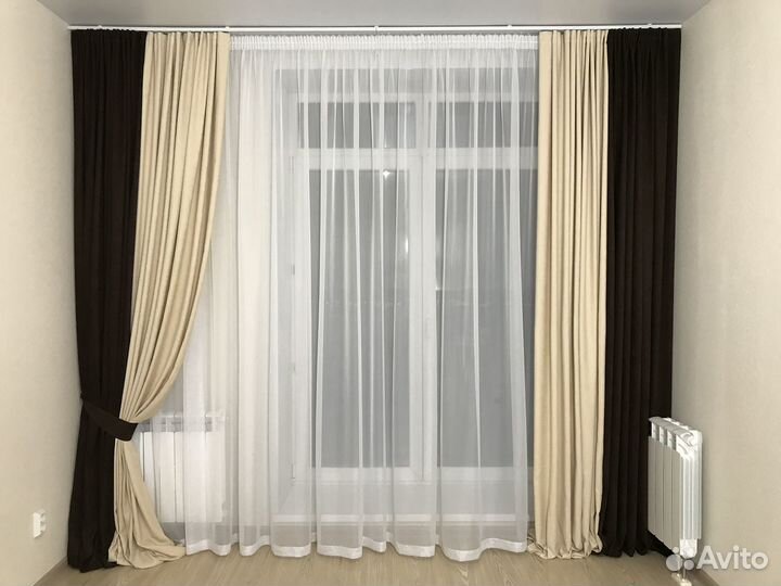 Шторы комбинированные, канвас