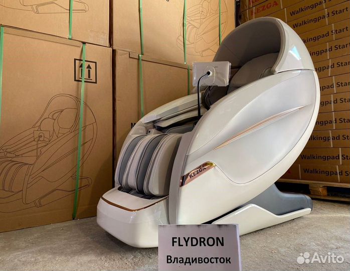 Массажное кресло премиальное Kezga Chair белое в25