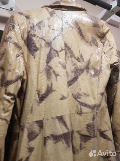 Кожаный плащ женский 42 44