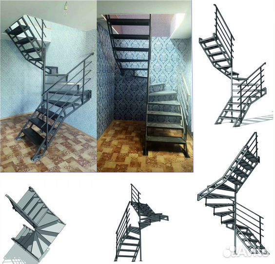 Металлическая лестница 3D