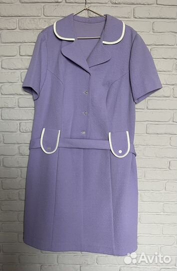 Платье винтаж кримплен 70-е гг лаванда