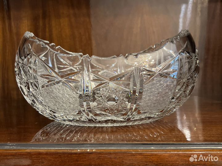 Хрустальная ваза для фруктов СССР