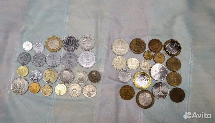 Монеты разных стран, России и СССР 40 штук