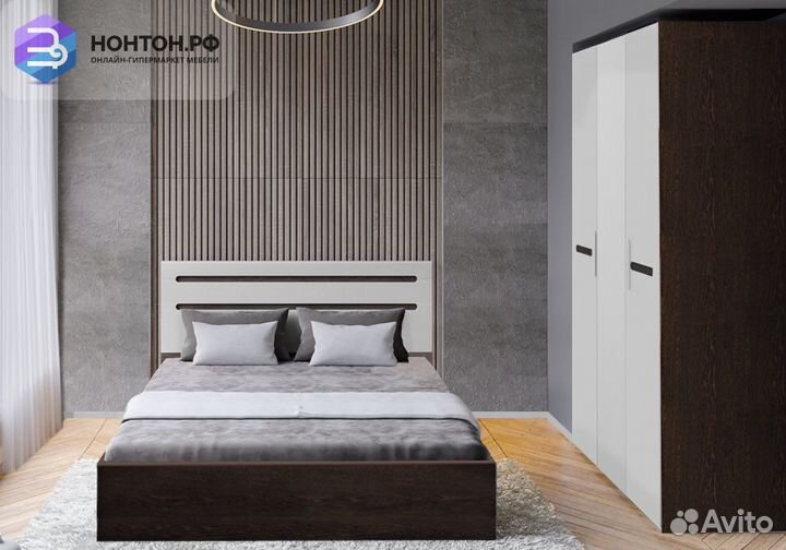 Спальный гарнитур Фьюжн венге линум / белый глянец