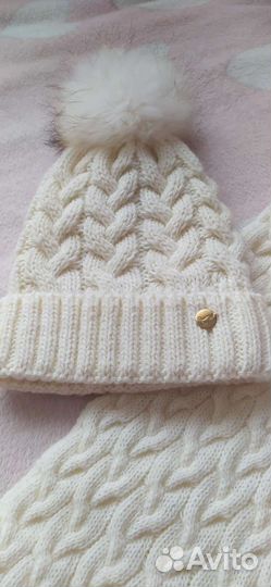 Новая шапка на флисе со снудом р52-58