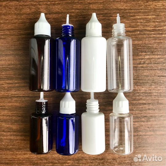 Флаконы прозрачные, цветные, матовые