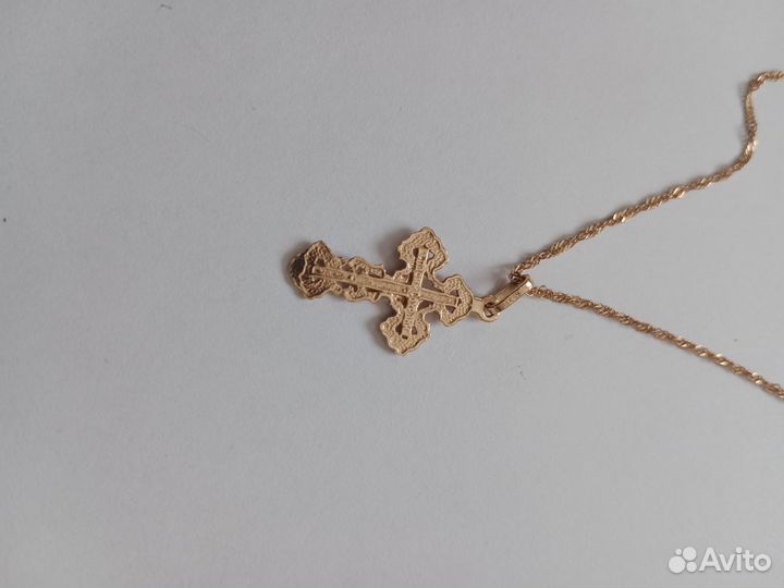 Золотая цепочка с крестиком 585