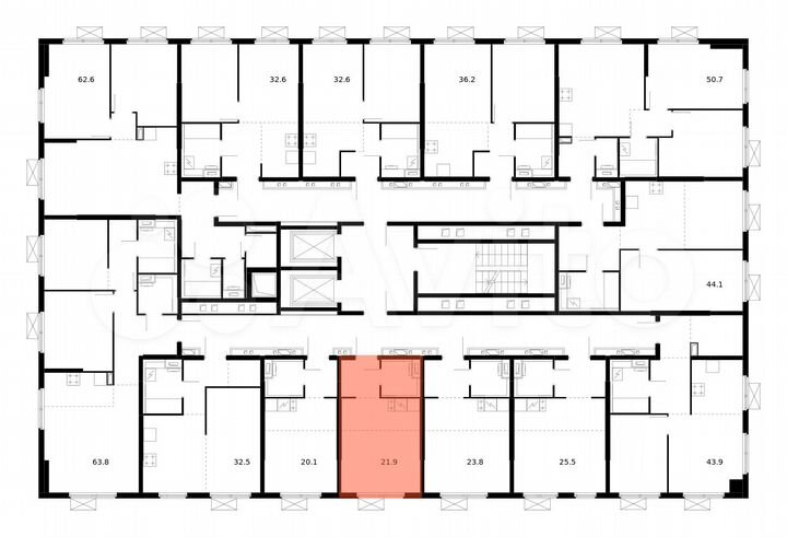 Квартира-студия, 21,9 м², 14/17 эт.