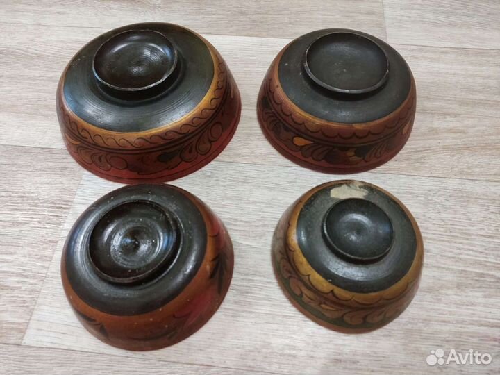 Деревянная чаша / миска 4 шт