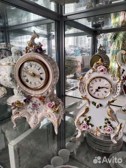 Каминные винтажные фарфоровые часы Kaiser