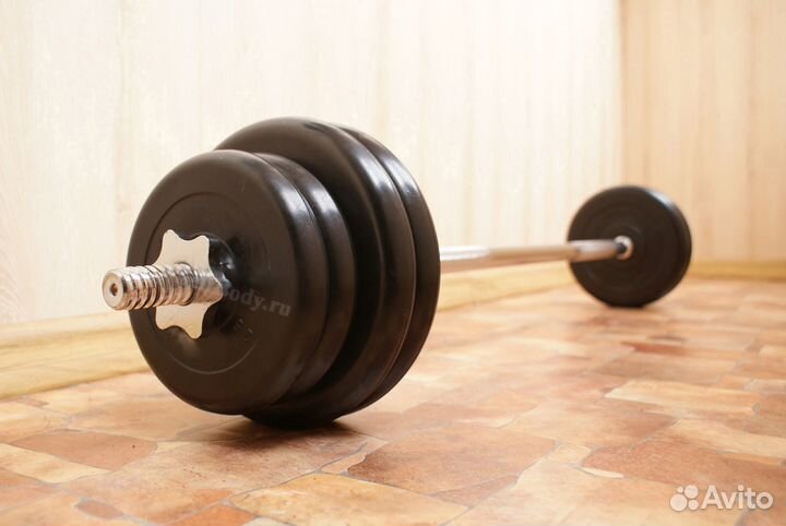 Штанга 35.7 кг (Блины 4x5/4x2.5 кг+ прямой гриф)