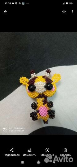 Амигуруми из бисера жираф