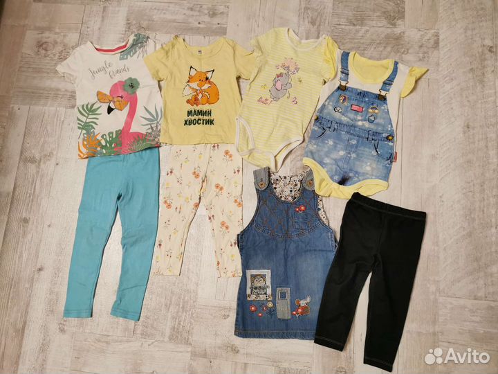 Вещи на девочку 1,5-2 года80-86 пакетом боди брюки