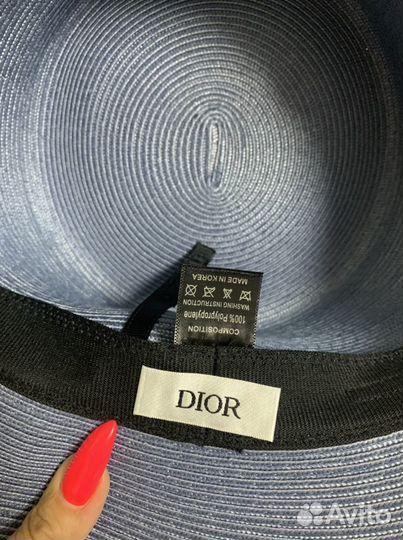 Dior шляпа голубая с повязкой, новая