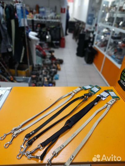 Сворка для 2-х собак из нат.кожи новая