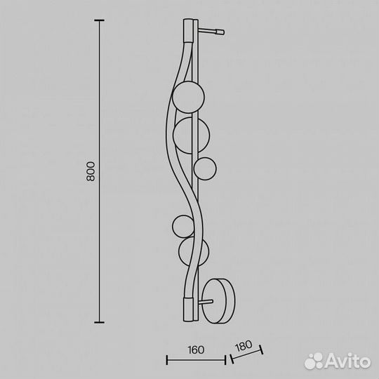 Накладной светильник Maytoni Oasis MOD289WL-L18BS3K
