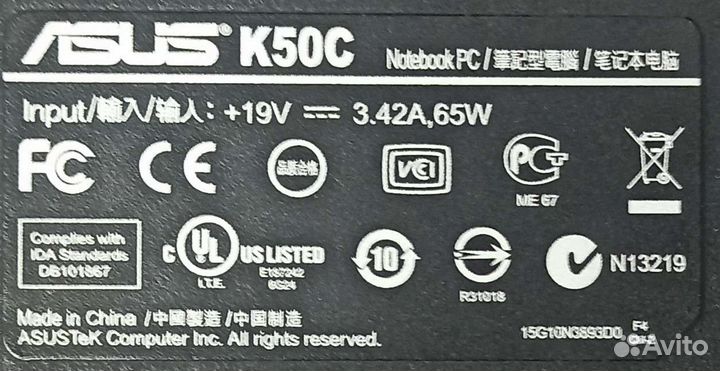 Поддон asus K50C
