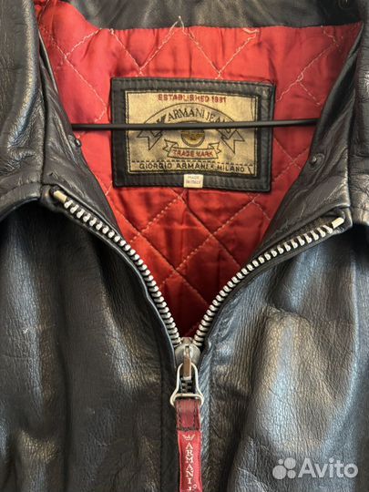Кожаная куртка armani vintage pelle pelle schott