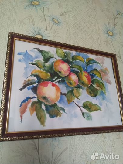 Акварель Яблоки бронь