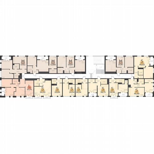 1-к. квартира, 46,9 м², 4/5 эт.